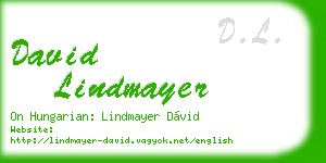 david lindmayer business card